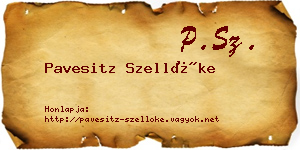 Pavesitz Szellőke névjegykártya